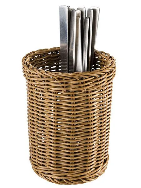 APS panier à couverts -ECONOMIC- Ø 12 cm hauteur : 15 cm polypropylène marron 40012 acheter à bas prix 
