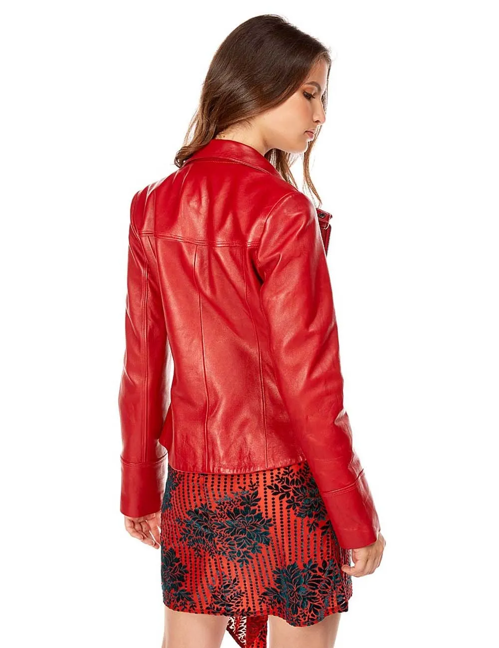 Blouson cuir col montant CARLA, made in France