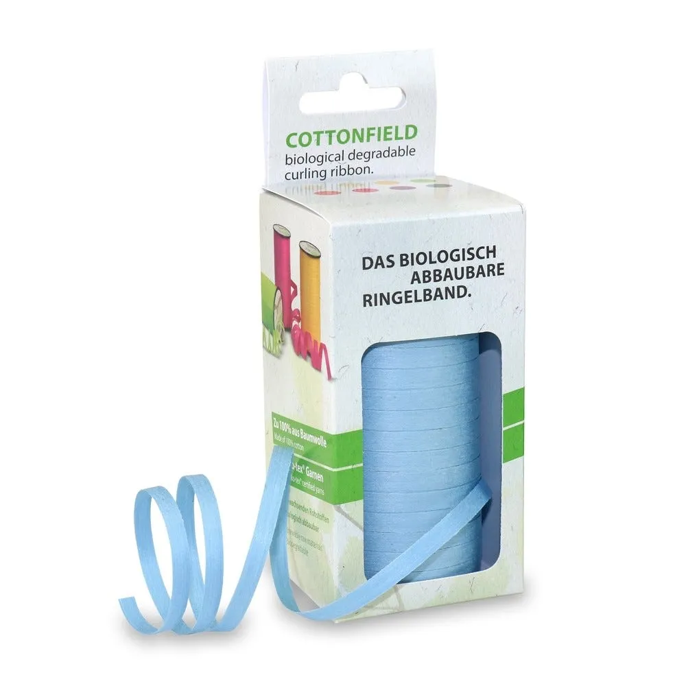 Bolduc de coton biodégradable 5mmx100m bleu clair