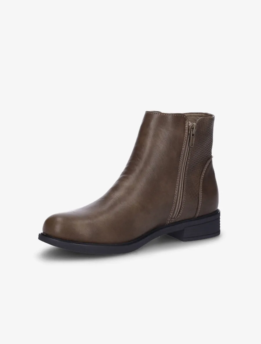 Bottines à contrefort effet python