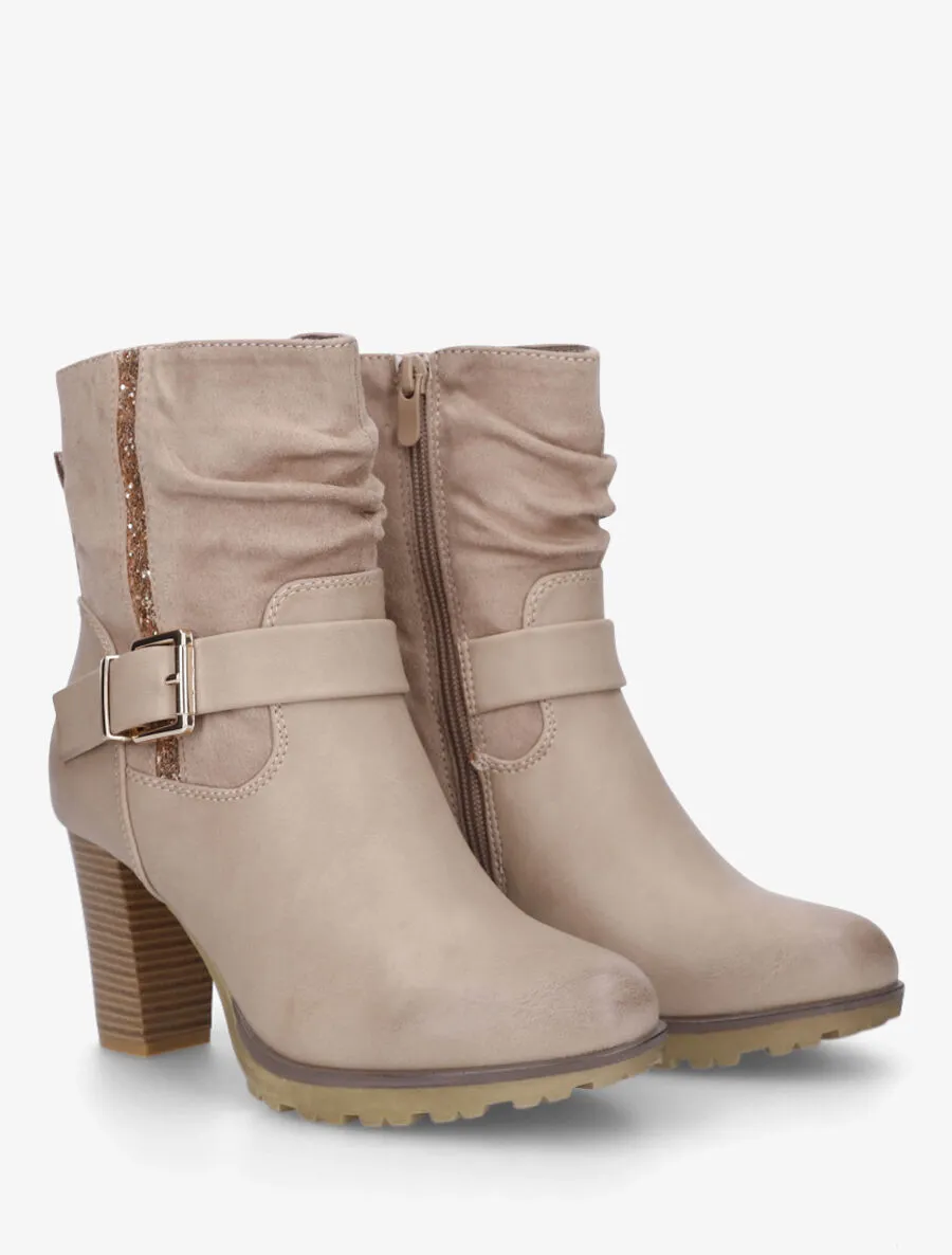 Bottines bi-matière à détail paillettes