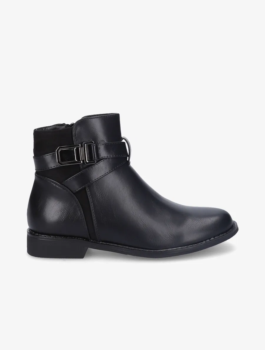 Bottines bimatière à détail suédé