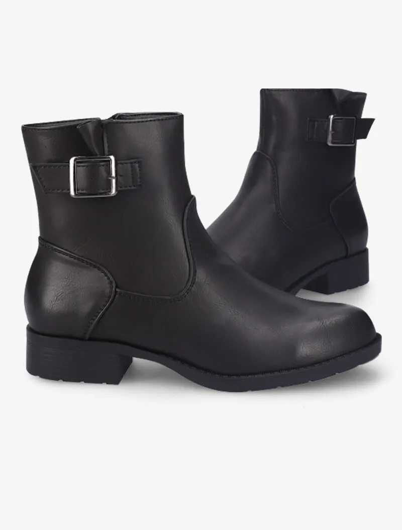 Bottines en simili à boucle carrée