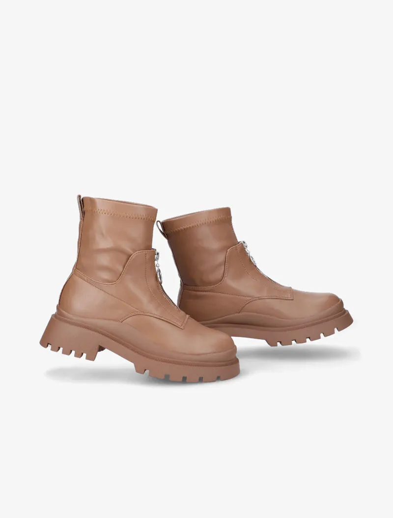 Bottines en simili à zip