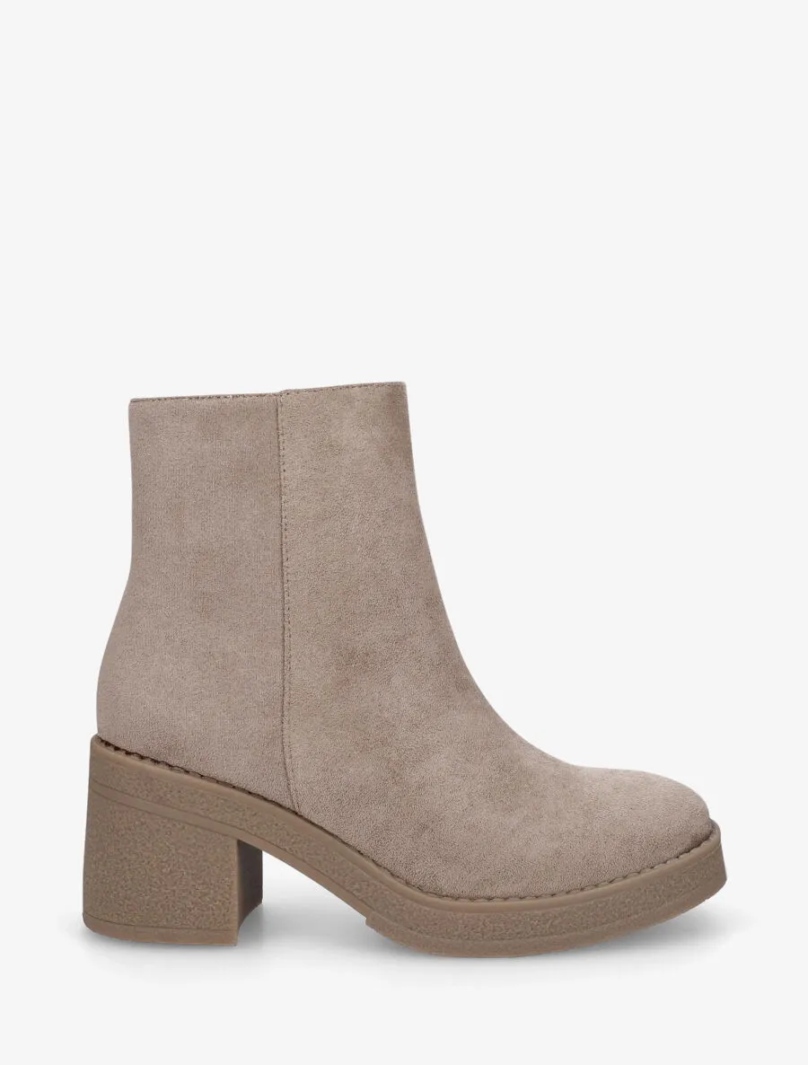 Bottines en suédine - Taupe