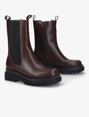 Bottines montantes à plateforme crantée