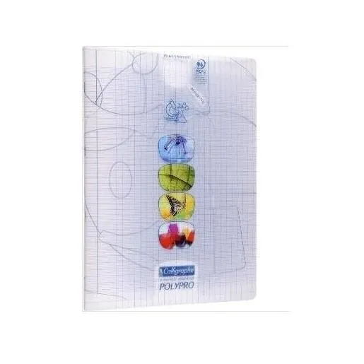Cahier polypro travaux pratique incolore 17x22cm 64p séyès/uni 90g