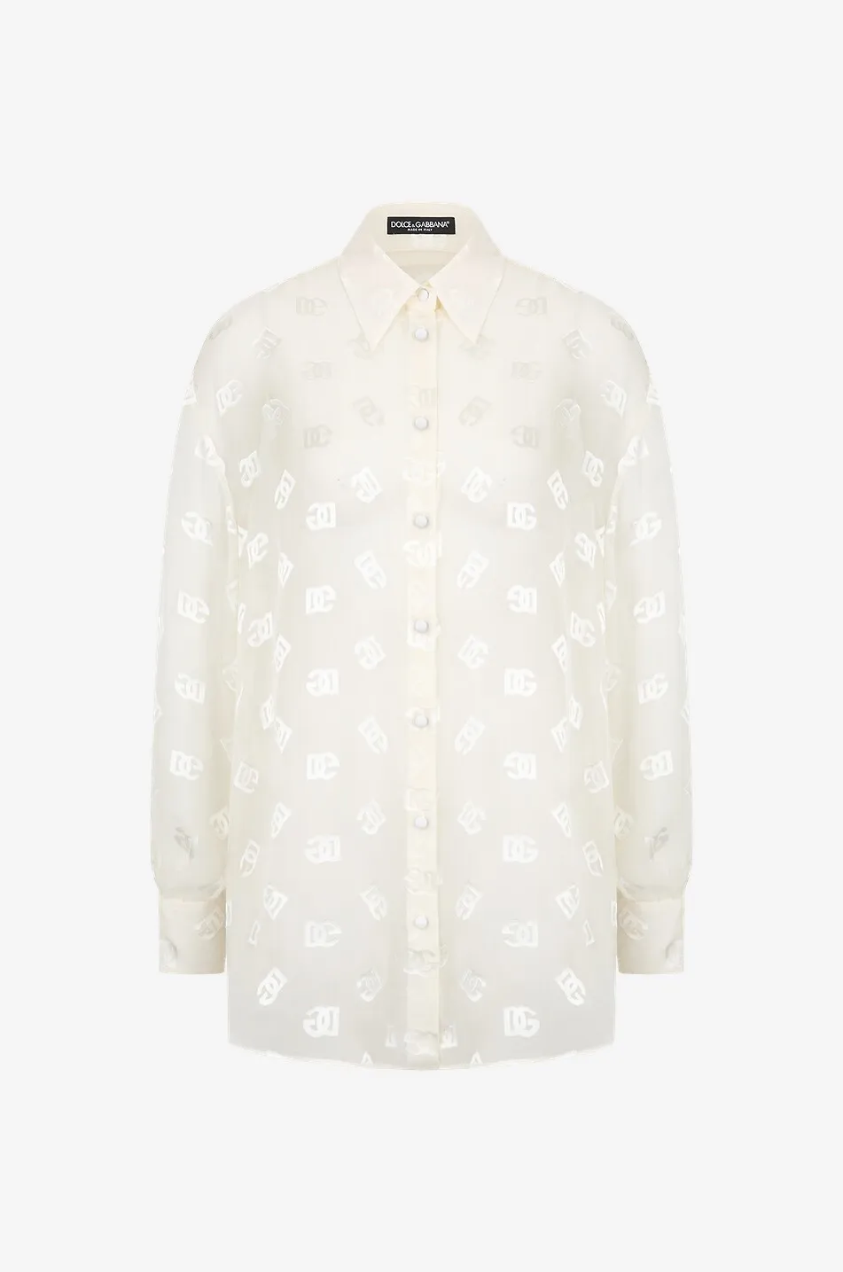 Chemise ample en soie dévorée DG