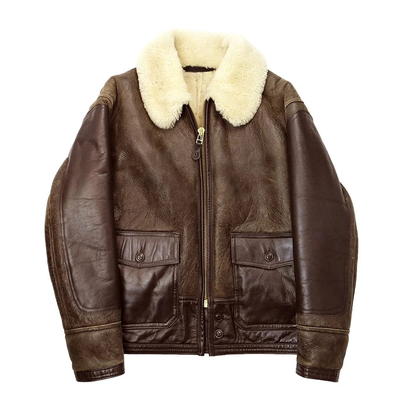 Cockpit USA AN-J-4 Sheepskin Jacket Brown USA Made