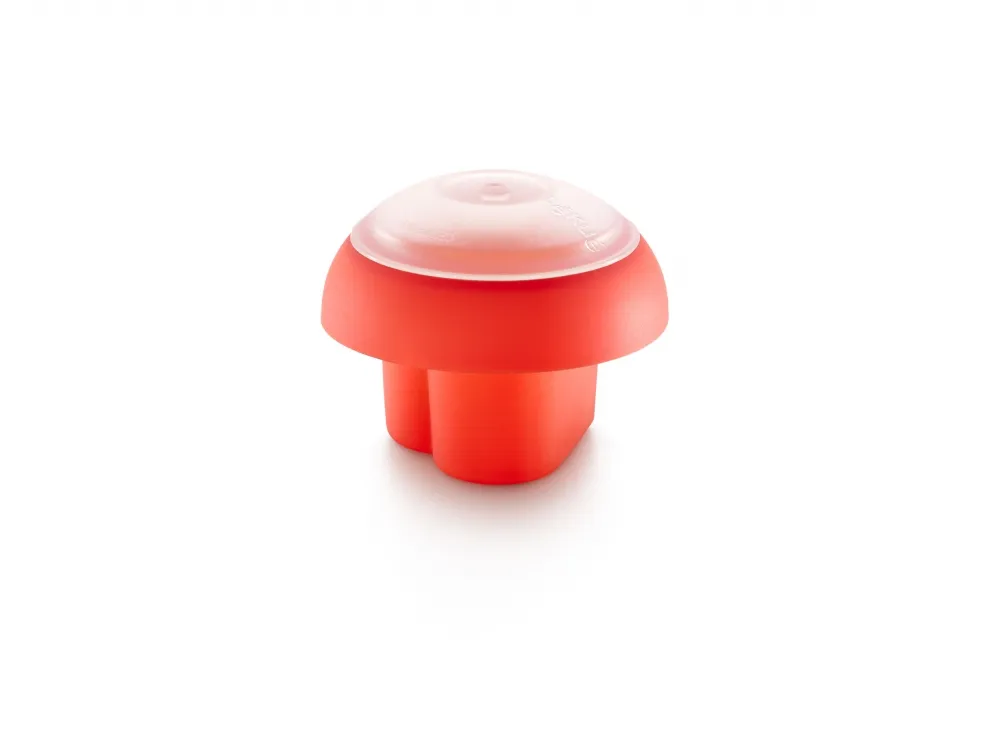 Cuit oeuf OVO forme cour rouge orange et transparent / Kit de 2 cuits oufs