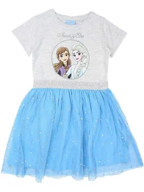 Disney - Robe fille imprimé La Reine Des Neiges en coton - Bleu