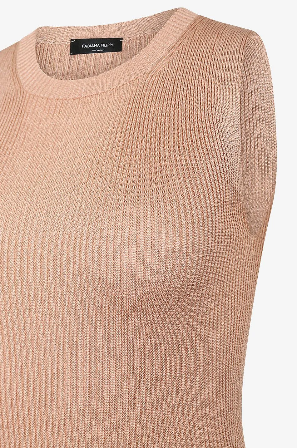 Débardeur en maille fine côtelée orné de lurex