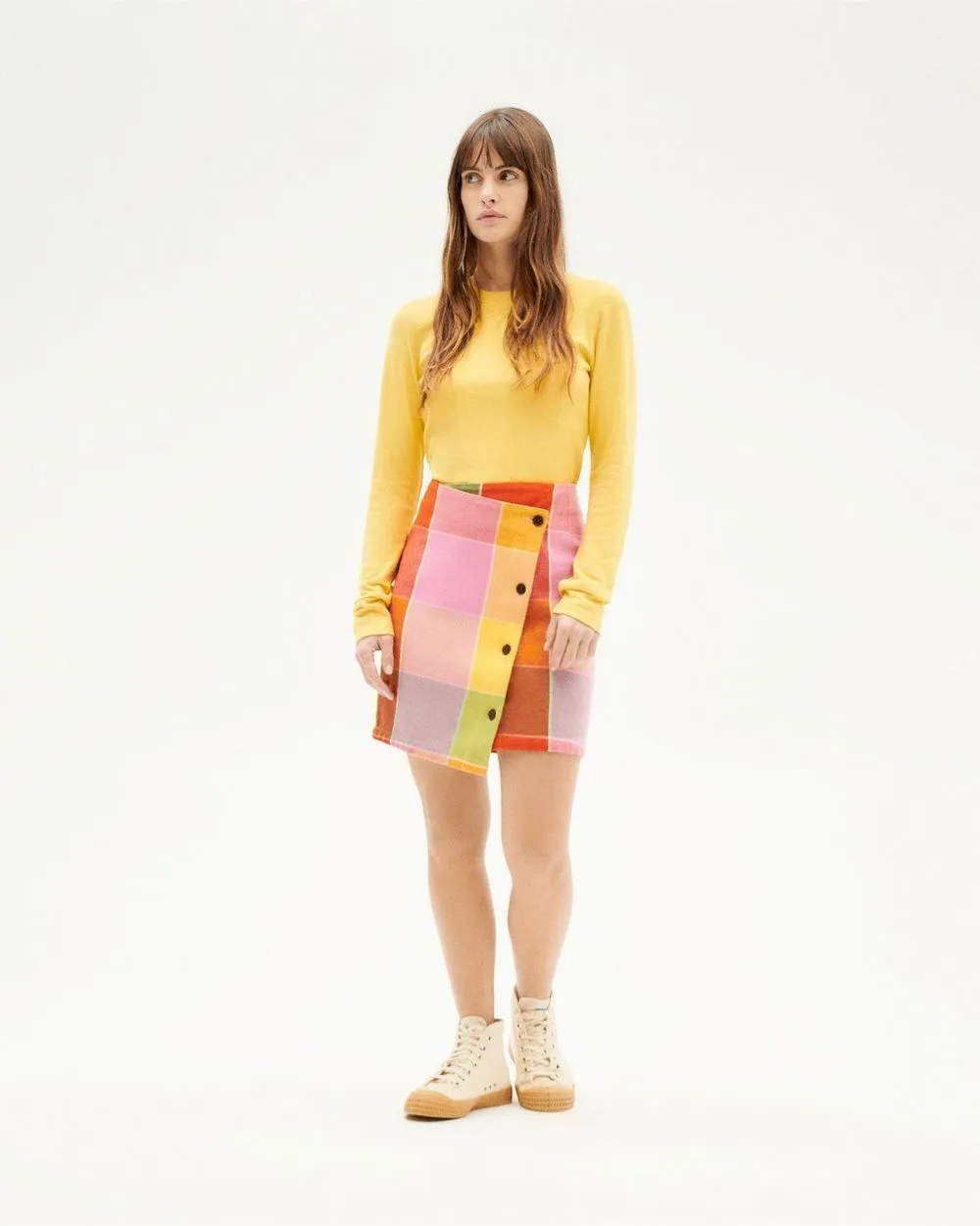 Jupe portefeuille en coton bio | multicolore "art blanket mila skirt" femme