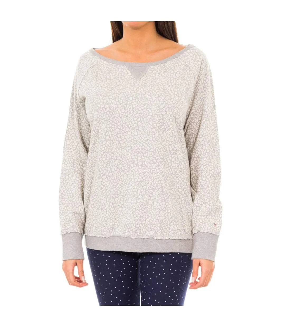 Long-sleeved boat neck sweatshirt 1487903217 woman