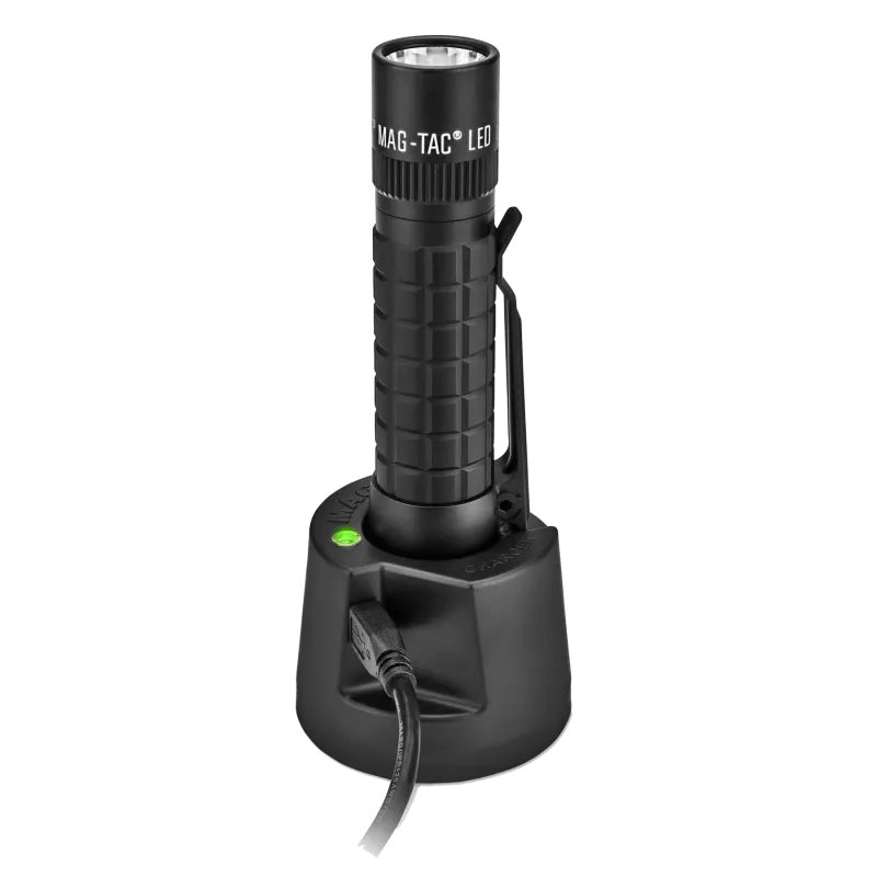 Maglite Lampe Torche LED MAG-TAC-R à Batterie rechargeable - tête non-crénelée