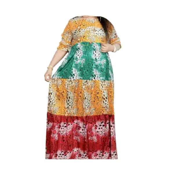 Robe ample multi-couleurs - Manches courtes