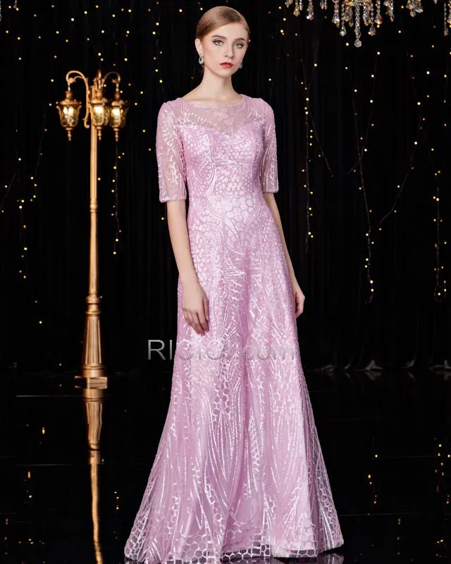 Robe De Bal Princesse Élégant Scintillante Lilas Paillette