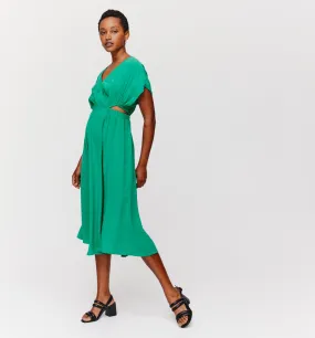 Robe uni effet cut out - Vert