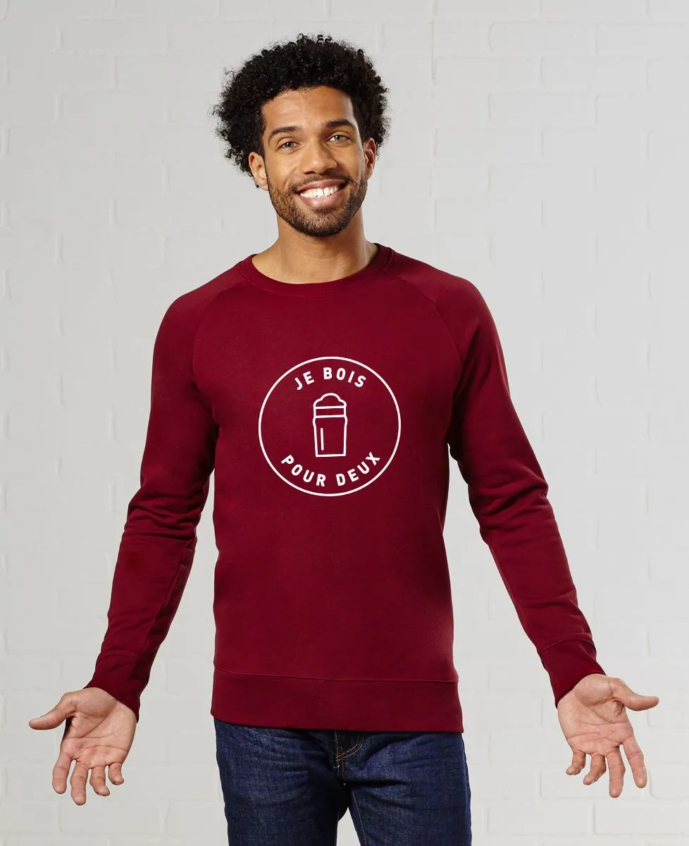 Sweatshirt homme Je bois pour deux