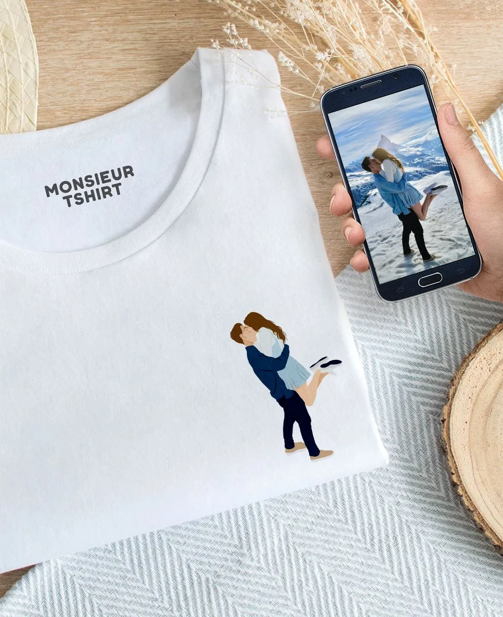 T-Shirt homme Couple illustré à la main