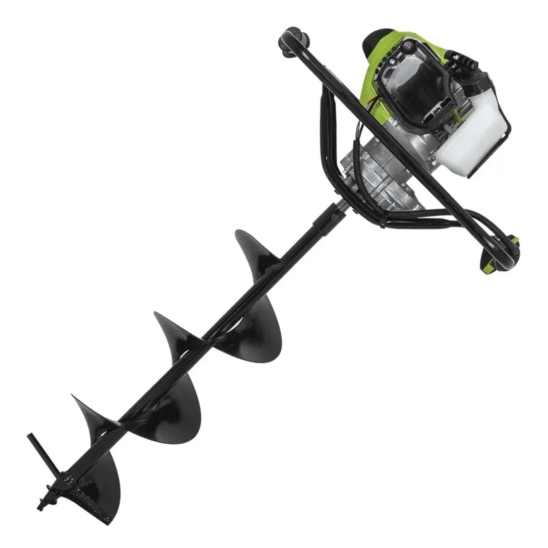 Tarière thermique à essence 43cm³ Moteur 1.6CV + 3 Forets Acier 100/150/200mm Longueur 730mm VITO