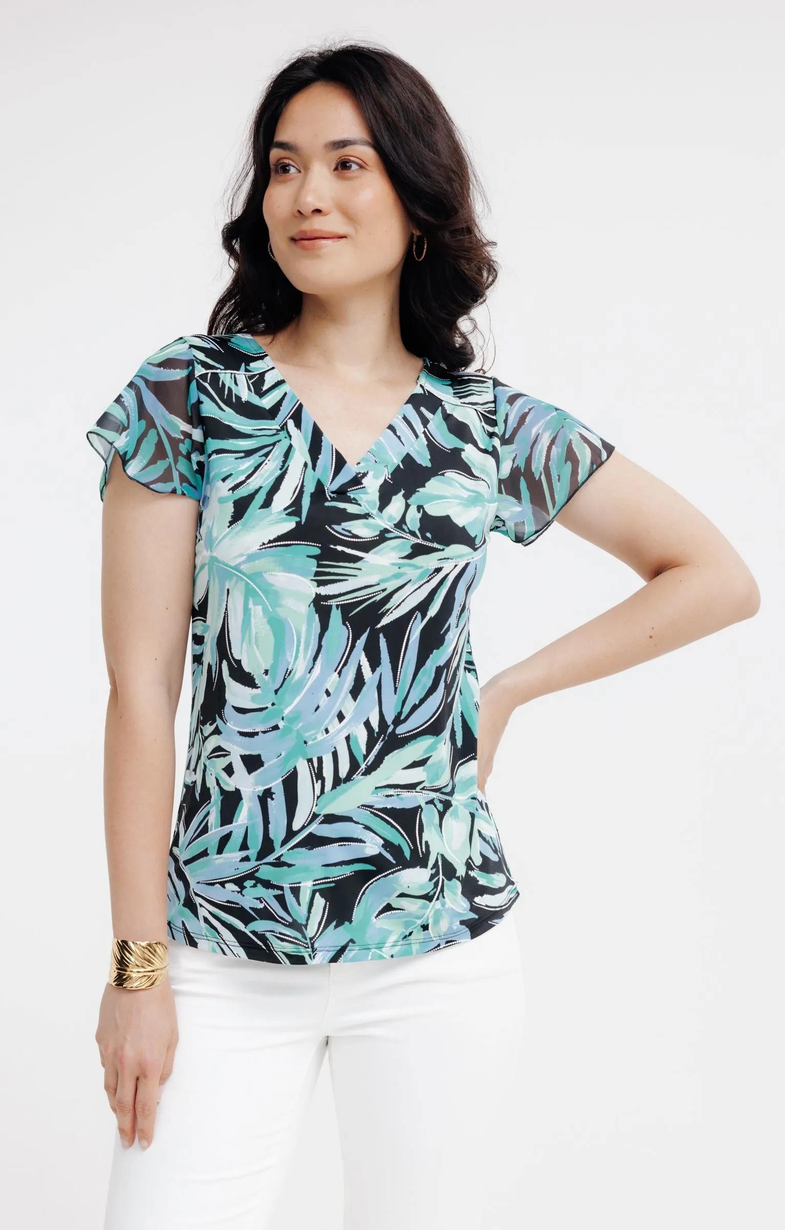 Tee-shirt été imprimé palmier - 22,77 €