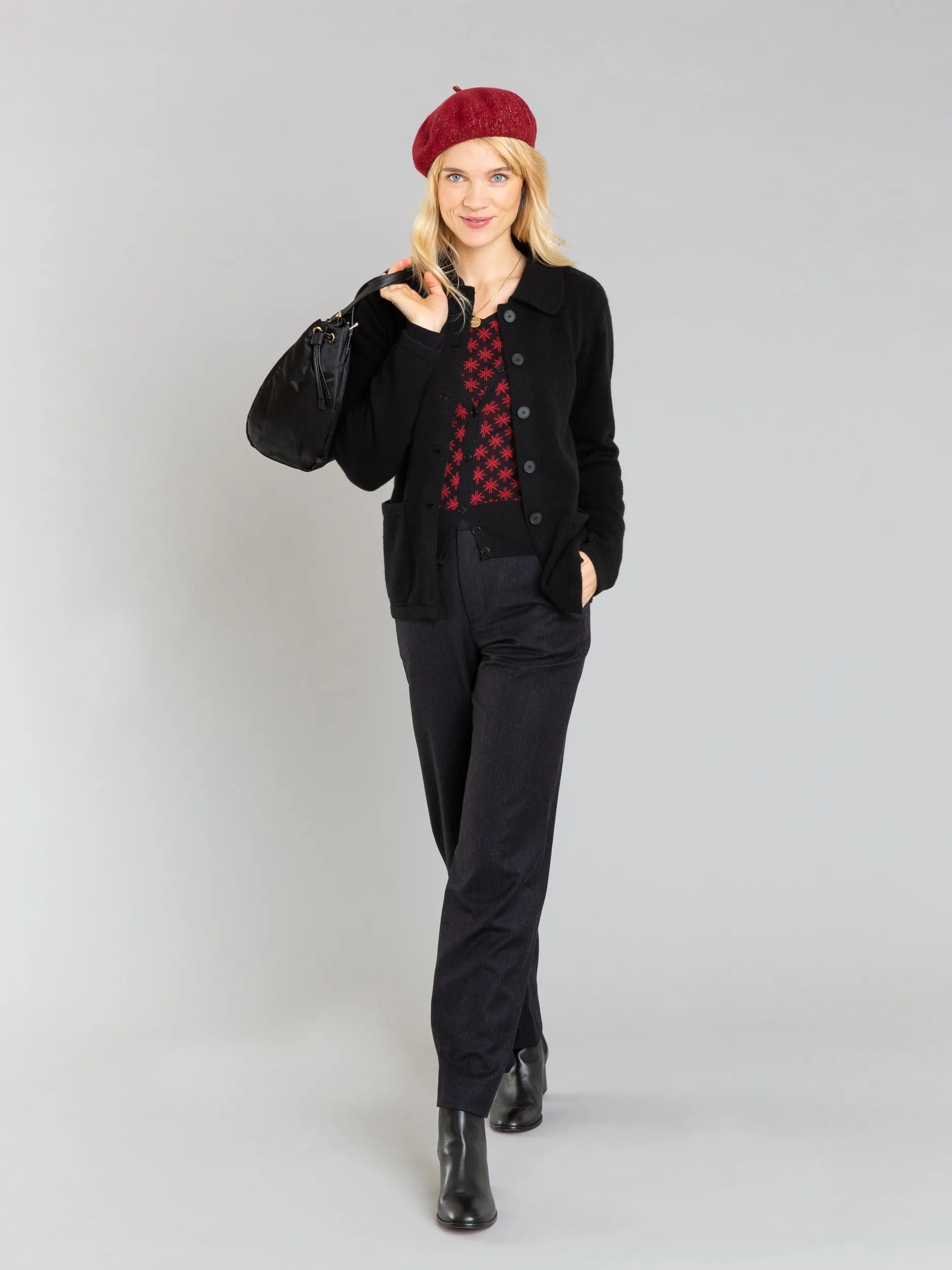 veste Canton noire en cachemire