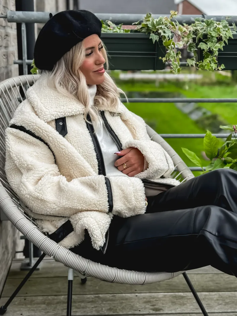Veste teddy Anabelle - Écru