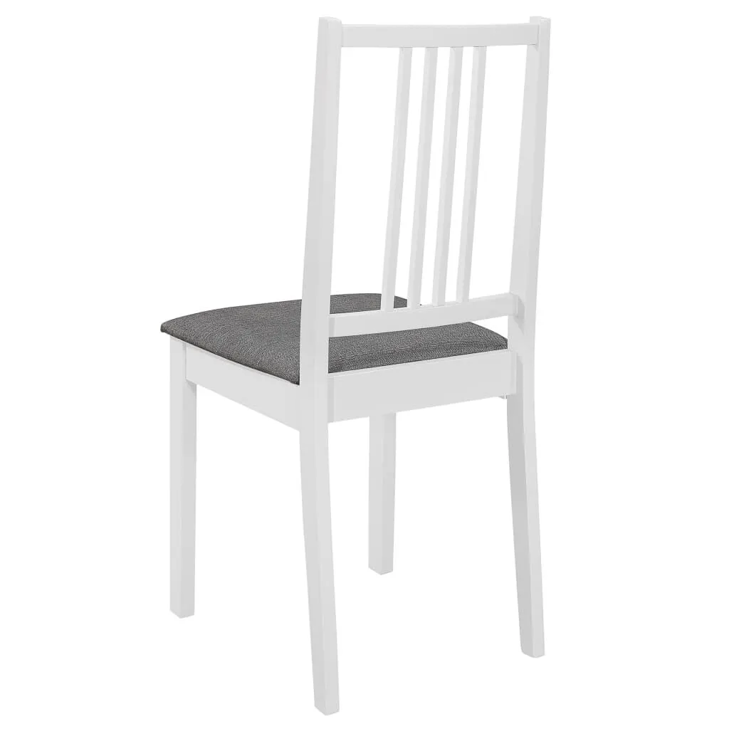 vidaXL Chaises à manger avec coussins lot de 4 blanc bois solide | vidaxl-fr