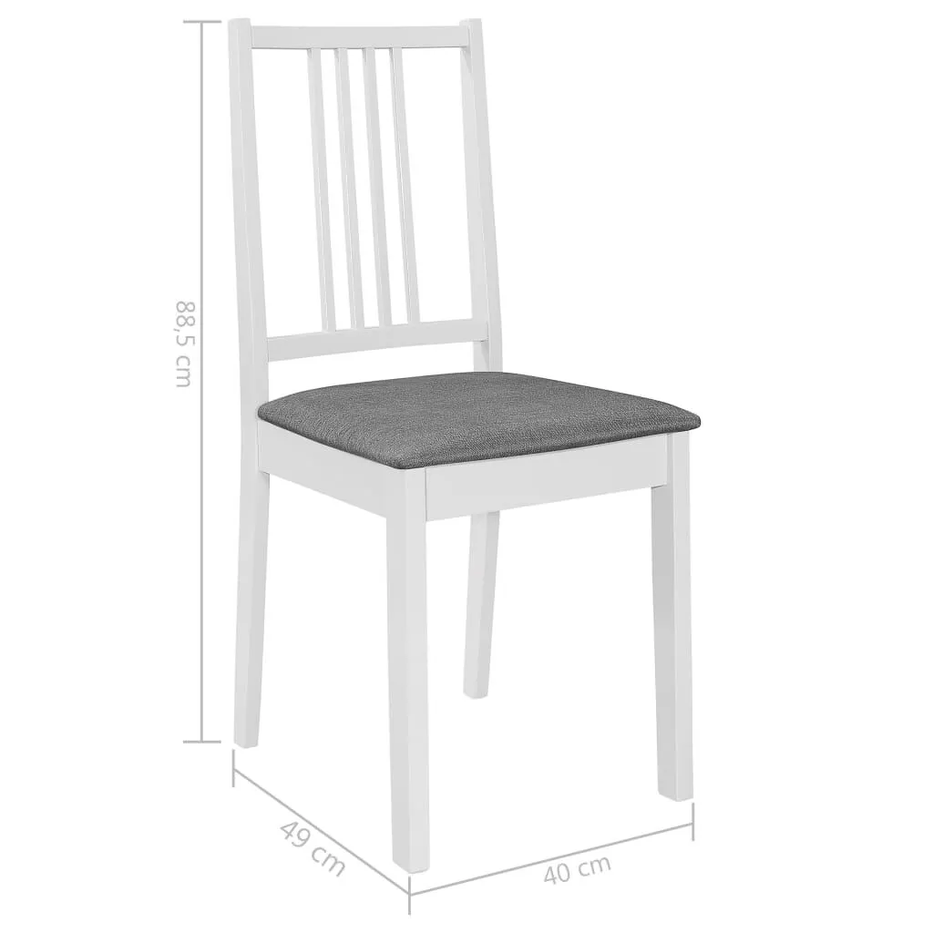 vidaXL Chaises à manger avec coussins lot de 4 blanc bois solide | vidaxl-fr
